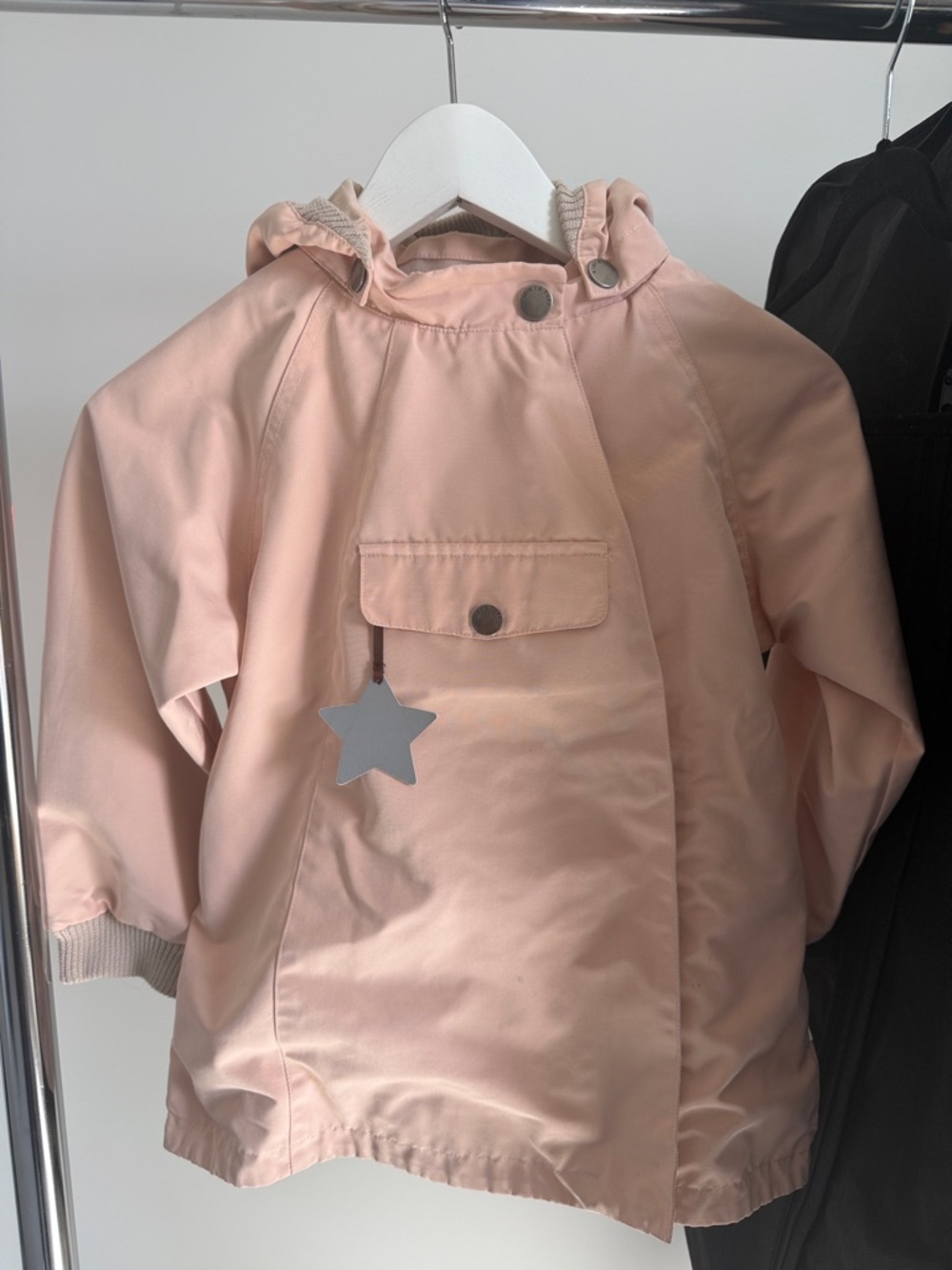 Kids Lightweight Hooded Rain Jacket - Blush Pink